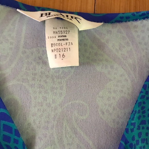 Vintage Blue and Mint Dress - Picture 3 of 5